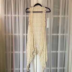 Fringe and Lace Shrug Size Small